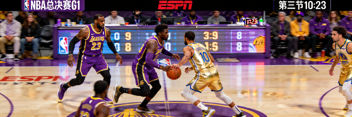 NBA总决赛湖人队对阵勇士队比赛直播画面截图